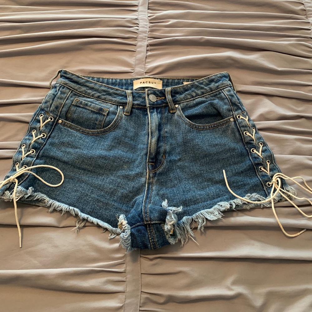 Pac Sun Lace up Jean Shorts
